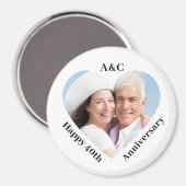 40 bruiloft Jubileum paar Keepsake hart foto Magneet (Voorkant / Achterkant)