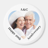 40 bruiloft Jubileum paar Keepsake hart foto Magneet (Voorkant)