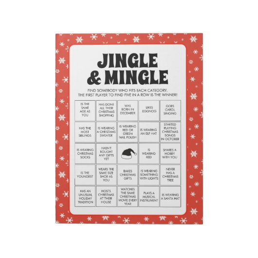 40 Christmas Jingle & Mingle Bingo Game Sheets Notitieblok (Linkerzijde)