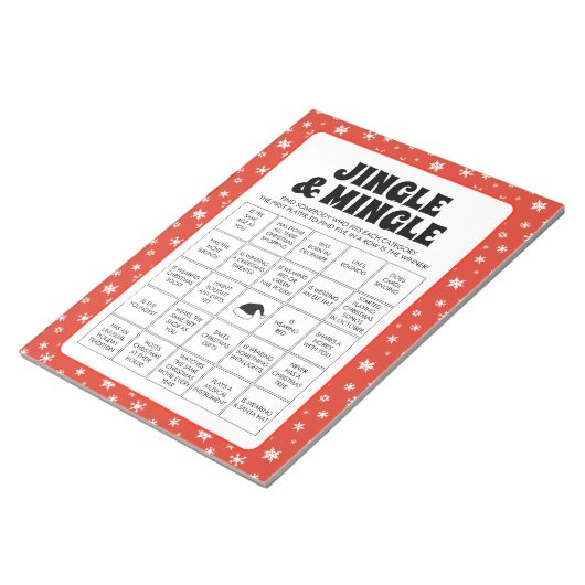 40 Christmas Jingle & Mingle Bingo Game Sheets Notitieblok (Schuin)