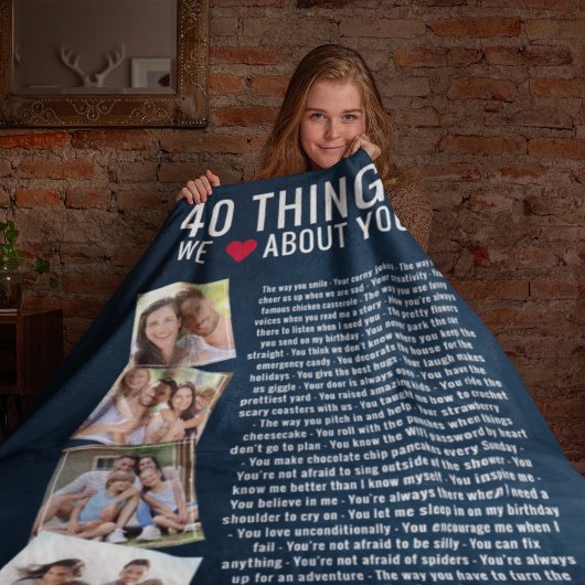 40 Dingen waar we van houden | 40e verjaardag Fleece Deken