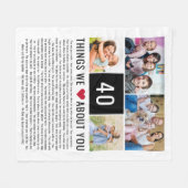 40 Dingen waar we van houden | 40e verjaardag Fleece Deken (Voorkant (Horizontaal))