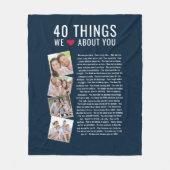 40 Dingen waar we van houden | 40e verjaardag Fleece Deken (Voorkant)