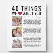 40 Dingen waar we van houden | 40e verjaardag Fotoplaat (Voorkant)