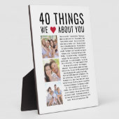 40 Dingen waar we van houden | 40e verjaardag Fotoplaat (Zijkant)