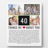 40 Dingen waar we van houden | 40e verjaardag Fotoplaat (Voorkant)