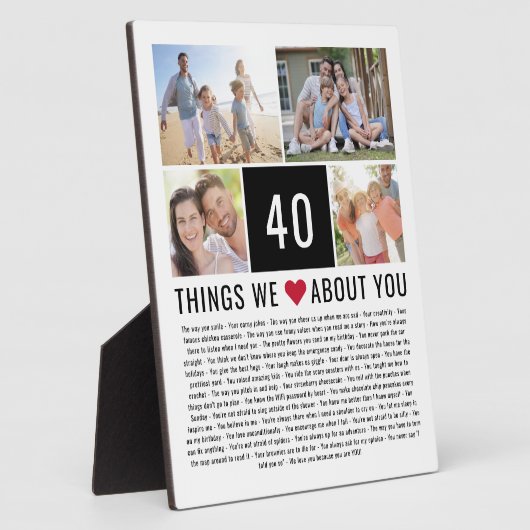40 Dingen waar we van houden | 40e verjaardag Fotoplaat (Zijkant)