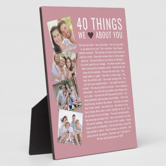 40 Dingen waar we van houden | Lijst van zeedagen Fotoplaat (Zijkant)