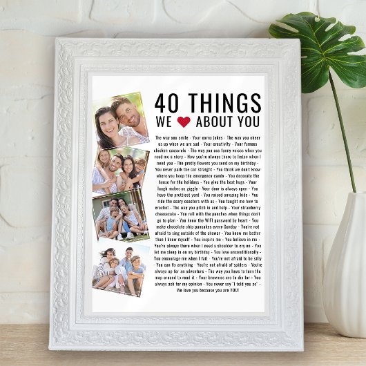 40 Dingen waar we van houden | Lijst van zeedagen Poster