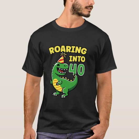 40 Dino 40ste verjaardagsfeestje 40 jaar T-shirt (Voorkant)
