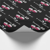 40 draaien en winnen met rode wijnbril cadeaupapier (Hoek)