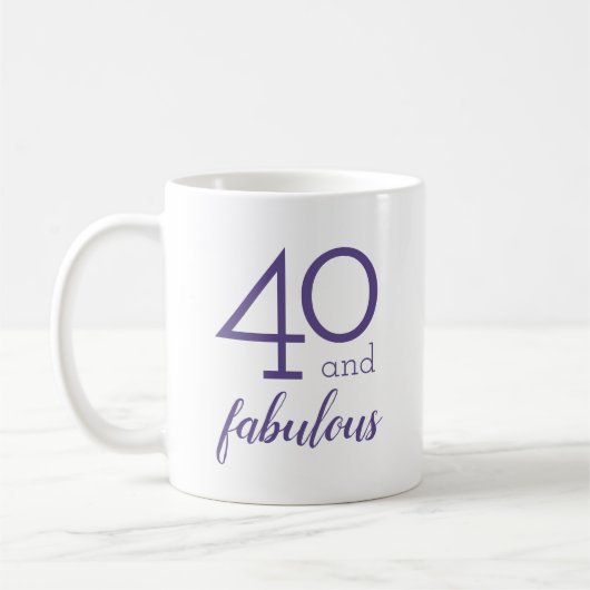 40. en cadeautje van de Fantastische Violet Birthd Koffiemok (Links)