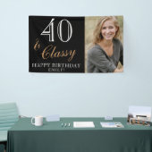 40 en Classy Elegant 40e Verjaardag Foto Spandoek (Beurs)