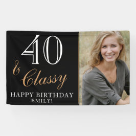 40 en Classy Elegant 40e Verjaardag Foto Spandoek