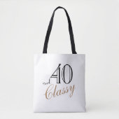 40 en Classy Elegant Black Golden Script Birthday Tote Bag (Voorkant)
