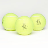 40 en Classy Elegant Script Naam 40e Verjaardag Tennisballen (Multi)