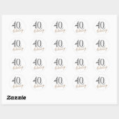 40 en Classy Moderne Elegante Vrouw Verjaardag Ronde Sticker (Vel)