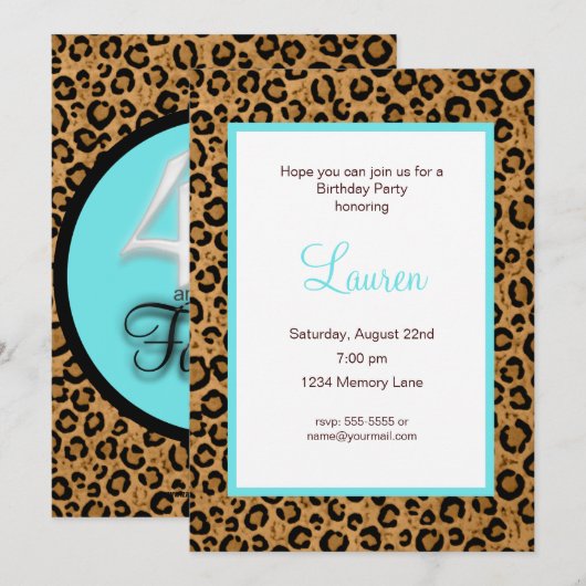 40. en de uitnodiging van de dag van de feestdag (Voorkant / Achterkant)