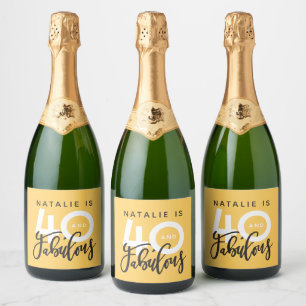 40 en een fantastisch label voor verjaardagsfeestj sparkling wijnetiket