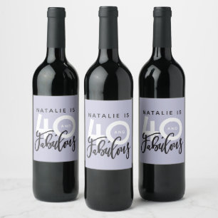 40 en een fantastisch label voor verjaardagsfeestj wijn etiket