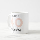 40 en een fantastisch vet tekenfilmcadeau koffiemok (Voorkant links)