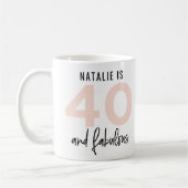 40 en een fantastisch vet tekenfilmcadeau koffiemok (Links)