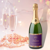 40. en een prachtige paarse goudgoudkleurige klass sparkling wijnetiket