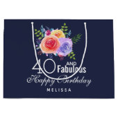 40 en een verbazingwekkende tekst - Waterverf Flor Groot Cadeauzakje (Voorkant)