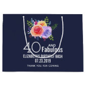 40 en een verbazingwekkende tekst - Waterverf Flor Groot Cadeauzakje (Voorkant)