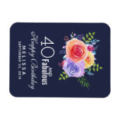 40 en een verbazingwekkende tekst - Waterverf Flor Magneet (Horizontaal)