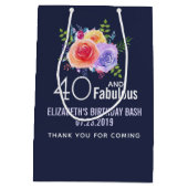 40 en een verbazingwekkende tekst - Waterverf Flor Medium Cadeauzakje (Achterkant)