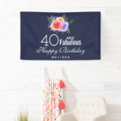 40 en een verbazingwekkende tekst - Waterverf Flor Spandoek (Insitu)