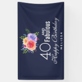 40 en een verbazingwekkende tekst - Waterverf Flor Spandoek (Verticaal)