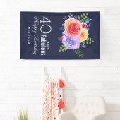40 en een verbazingwekkende tekst - Waterverf Flor Spandoek (Insitu)