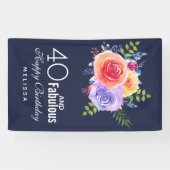 40 en een verbazingwekkende tekst - Waterverf Flor Spandoek (Horizontaal)