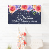 40 en een verbazingwekkende tekst - Waterverf Flor Spandoek (Insitu)