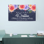 40 en een verbazingwekkende tekst - Waterverf Flor Spandoek (Beurs)