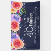 40 en een verbazingwekkende tekst - Waterverf Flor Spandoek (Verticaal)