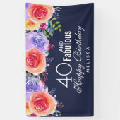 40 en een verbazingwekkende tekst - Waterverf Flor Spandoek (Verticaal)