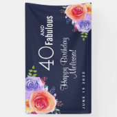 40 en een verbazingwekkende tekst - Waterverf Flor Spandoek (Verticaal)