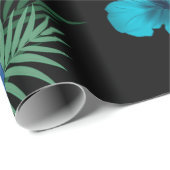 40 en Fab. Tropische verjaardag van Neon Blue Silv Cadeaupapier (Rol Hoek)