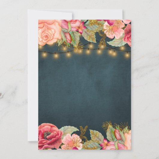 40 en fabelachtig bloemig elegant 40ste verjaardag kaart (Achterkant)