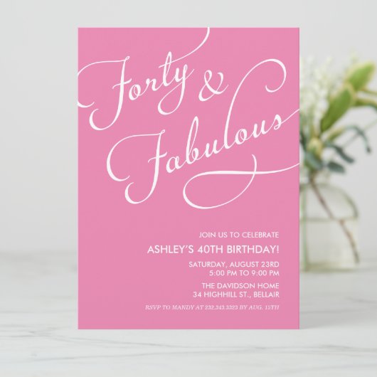 40 en Fabuleuze uitnodigingen (Staand voorkant)