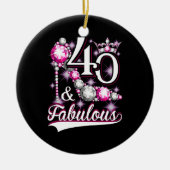 40 en Fabulous 40 jaar oude 40e verjaardag Diamond Keramisch Ornament (Voorkant)