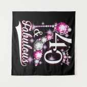 40 en Fabulous 40 jaar oude 40e verjaardag Diamond Wandkleed (Voorkant (horizontaal))