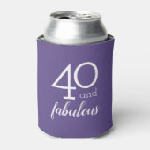 40 en Fabulous 40e Verjaardag Violet Koelbox Blikjeskoeler (Blikje Voorkant)