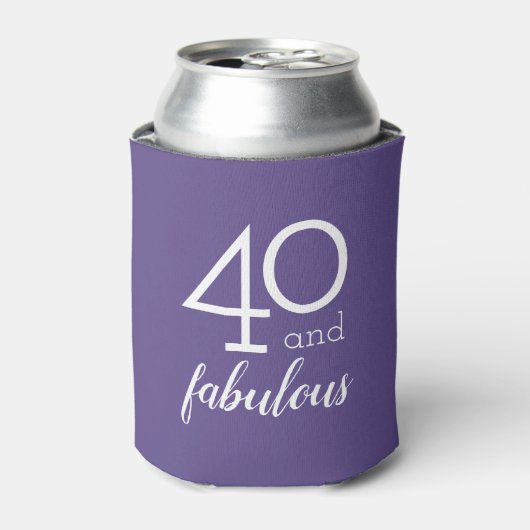 40 en Fabulous 40e Verjaardag Violet Koelbox Blikjeskoeler (Blikje Voorkant)