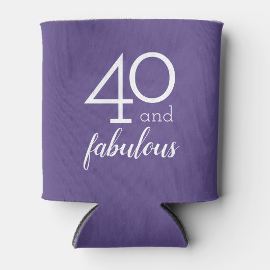 40 en Fabulous 40e Verjaardag Violet Koelbox Blikjeskoeler (Voorkant)