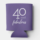 40 en Fabulous 40e Verjaardag Violet Koelbox Blikjeskoeler (Achterkant)