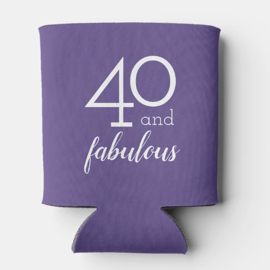 40 en Fabulous 40e Verjaardag Violet Koelbox Blikjeskoeler (Achterkant)
